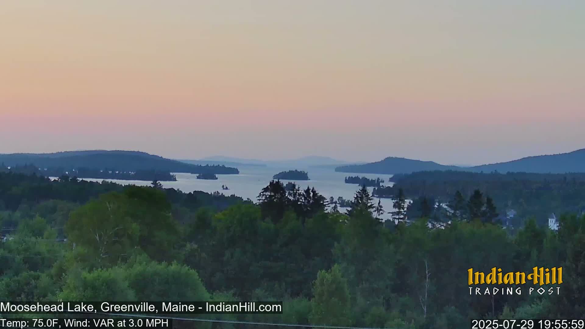 Moosehead Lake Skyline Live Cam - Maine, USA