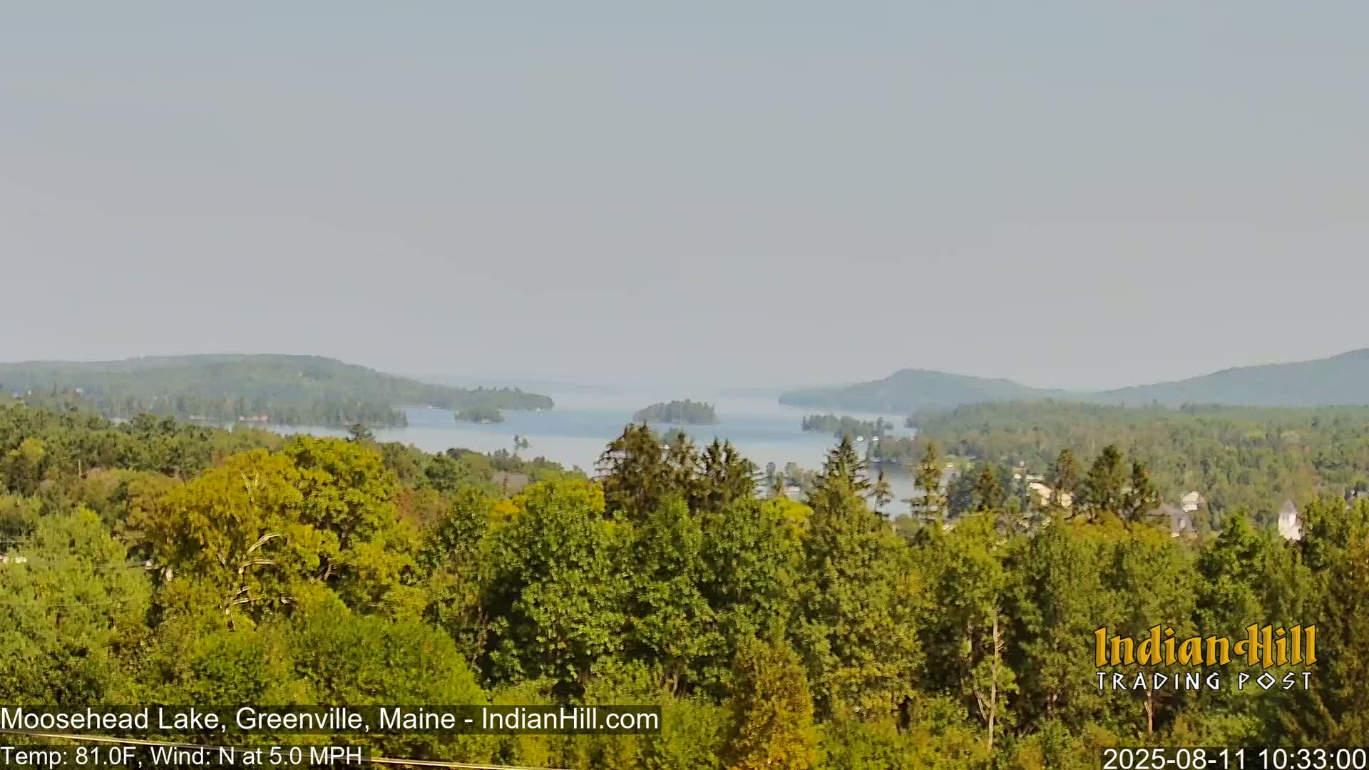 Moosehead Lake Skyline Live Cam - Maine, USA