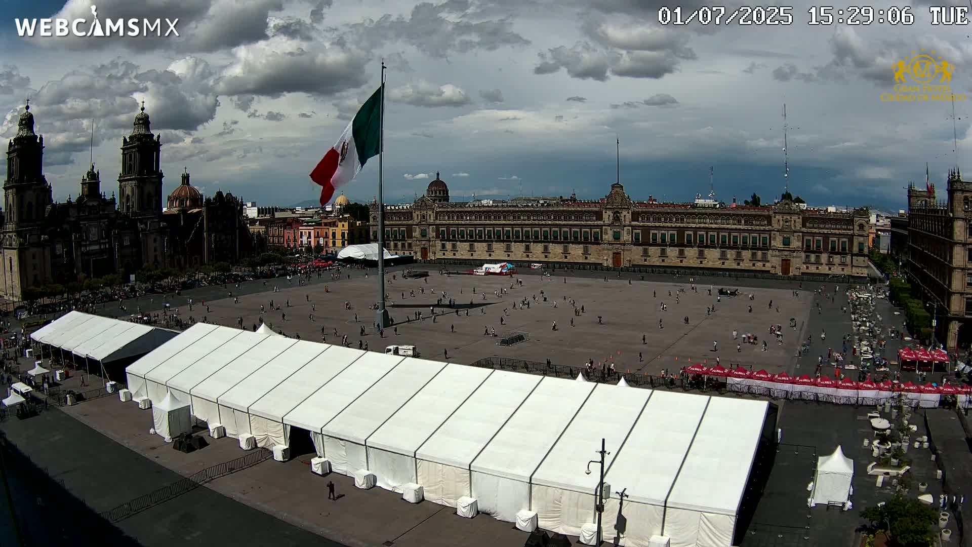 Plaza de la Constitución, Zocalo Square Ciudad de México Live Cam - Centro, Ciudad de Mexico, Mexico