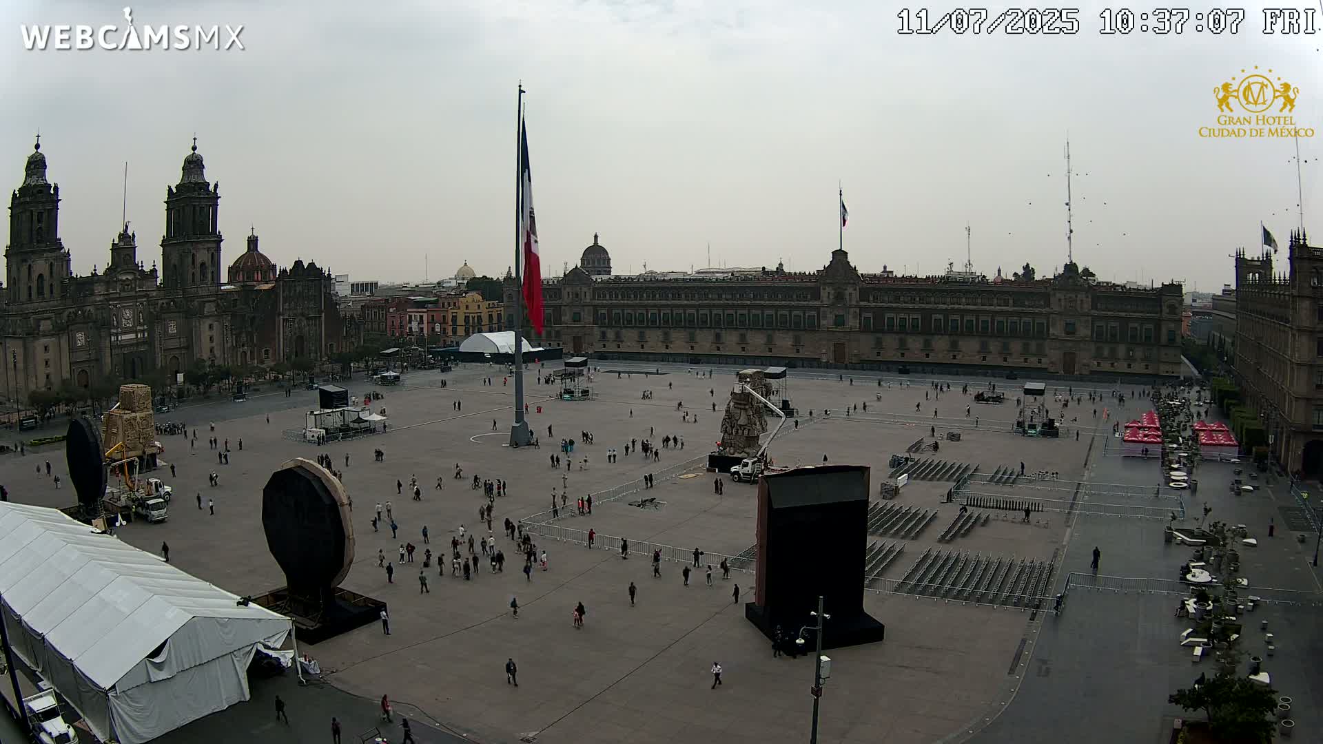Plaza de la Constitución, Zocalo Square Ciudad de México Live Cam - Centro, Ciudad de Mexico, Mexico