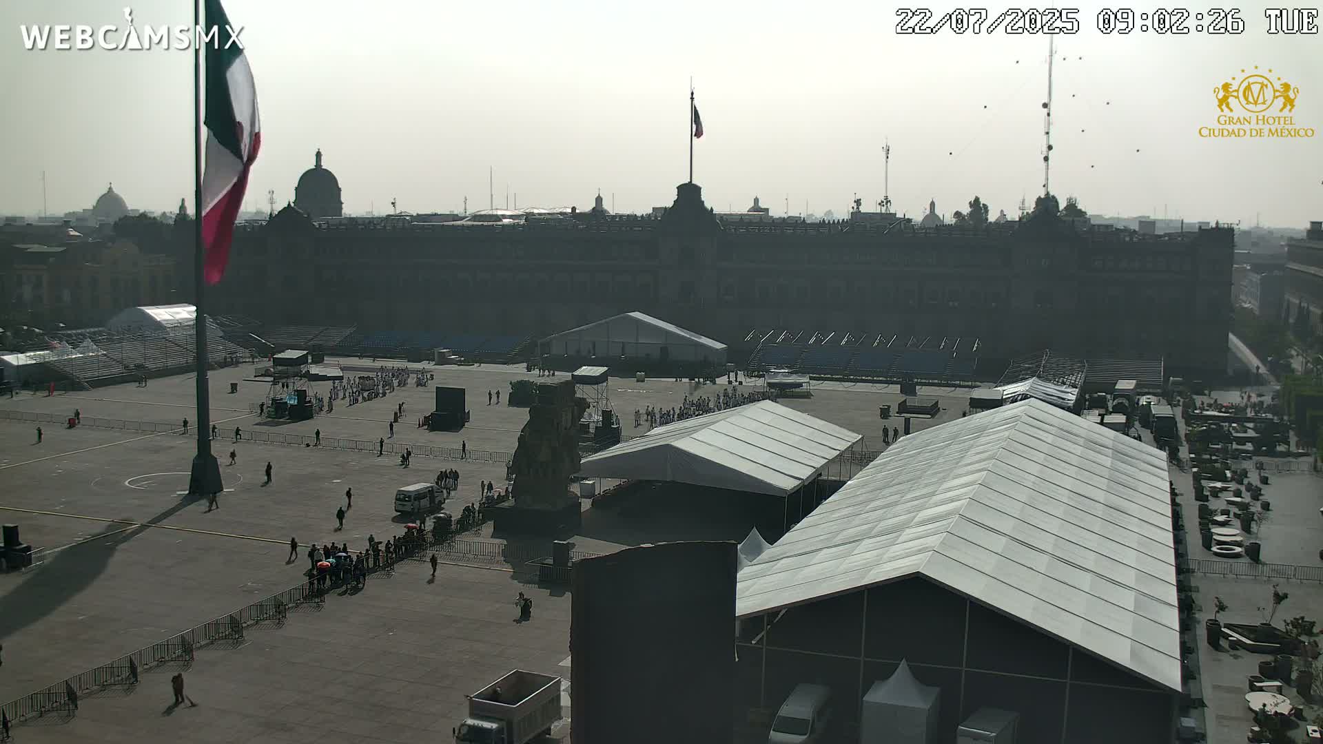 Plaza de la Constitución, Zocalo Square Ciudad de México Live Cam - Centro, Ciudad de Mexico, Mexico