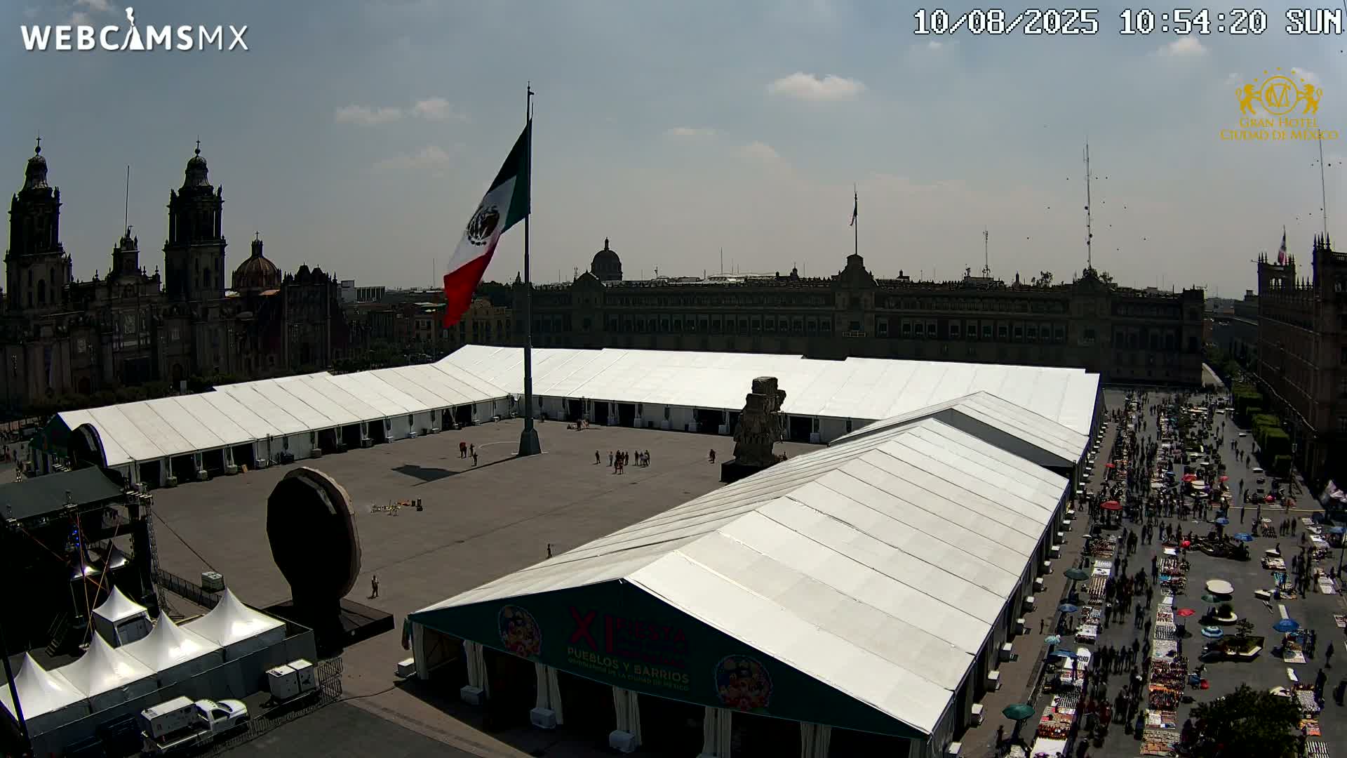Plaza de la Constitución, Zocalo Square Ciudad de México Live Cam - Centro, Ciudad de Mexico, Mexico