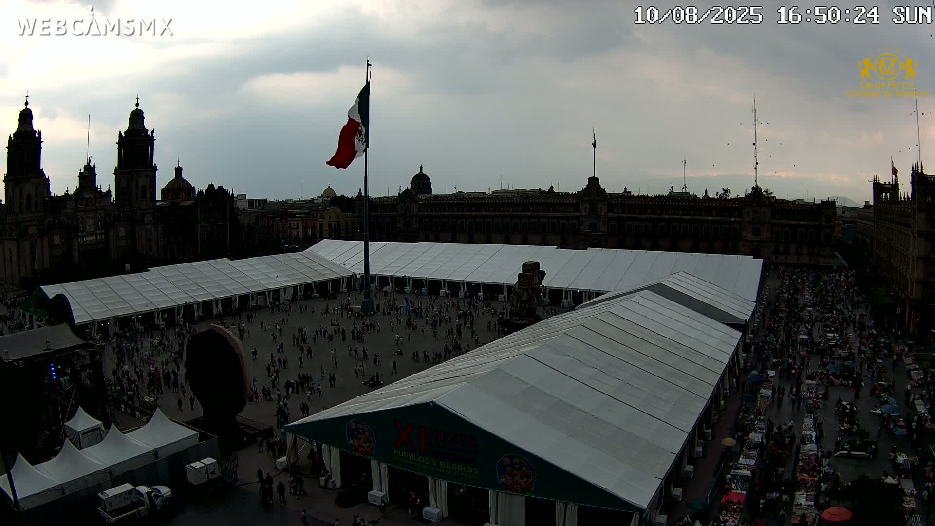 Plaza de la Constitución, Zocalo Square Ciudad de México Live Cam - Centro, Ciudad de Mexico, Mexico