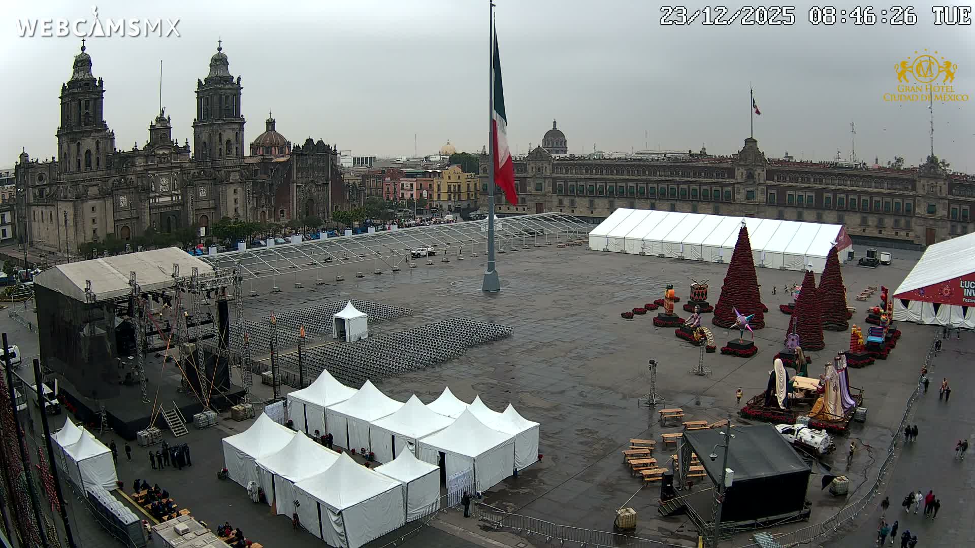 Plaza de la Constitución, Zocalo Square Ciudad de México Live Cam - Centro, Ciudad de Mexico, Mexico