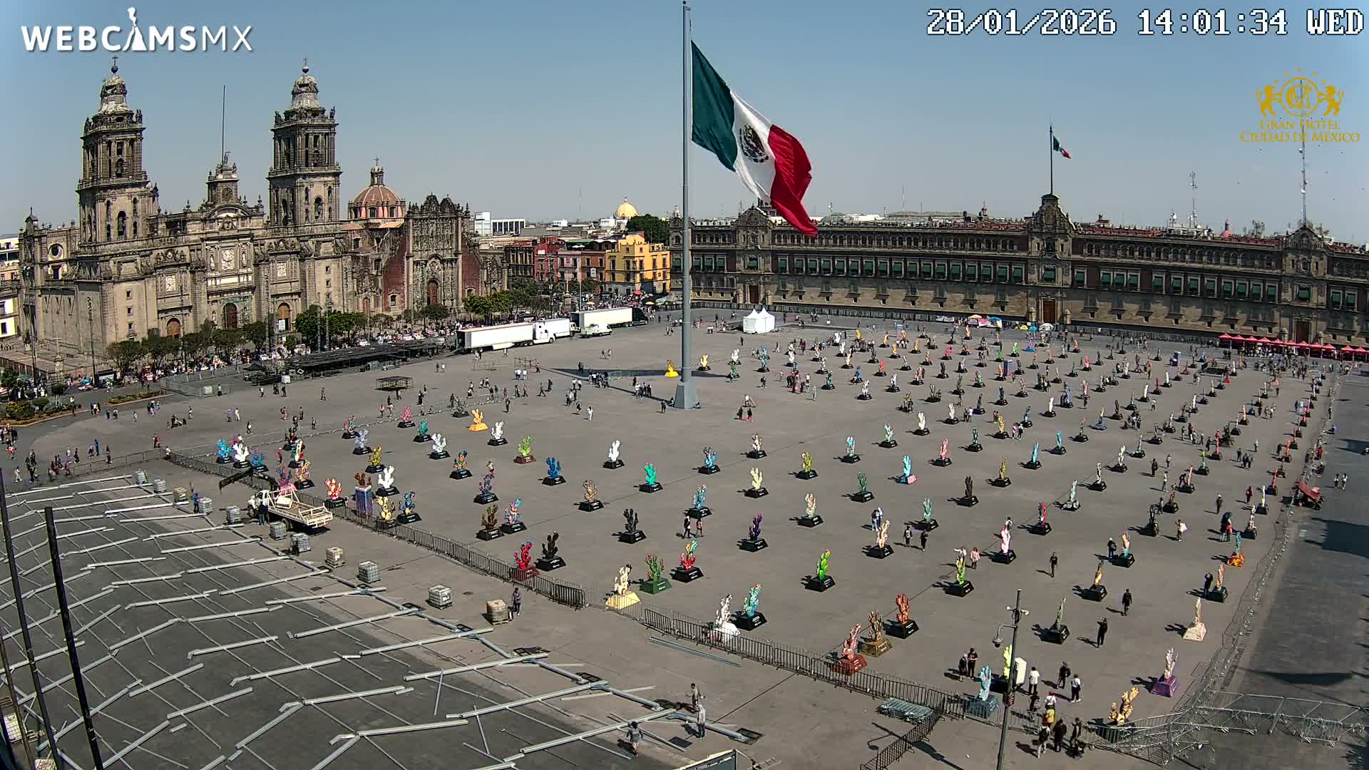 Plaza de la Constitución, Zocalo Square Ciudad de México Live Cam - Centro, Ciudad de Mexico, Mexico