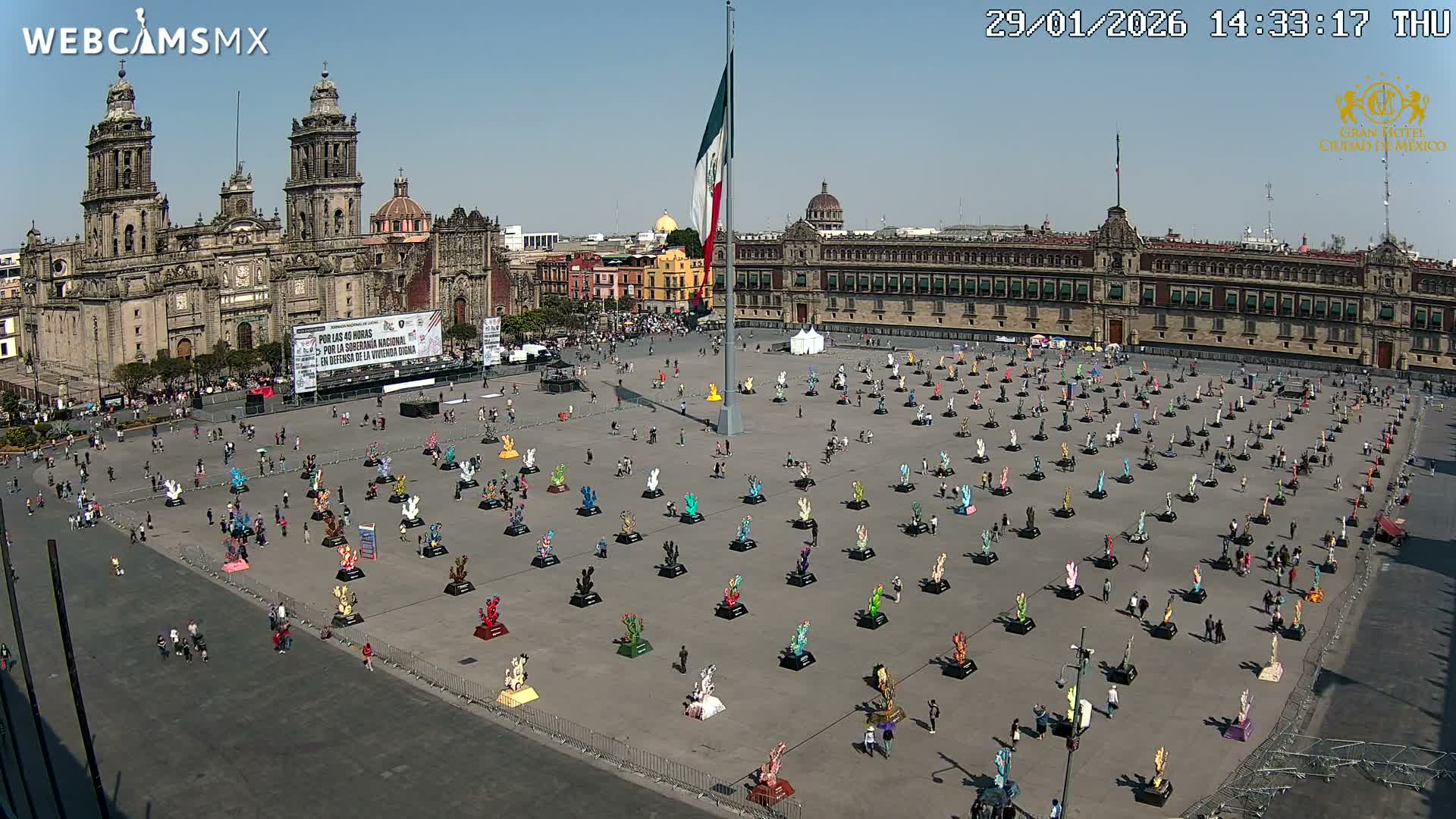 Plaza de la Constitución, Zocalo Square Ciudad de México Live Cam - Centro, Ciudad de Mexico, Mexico