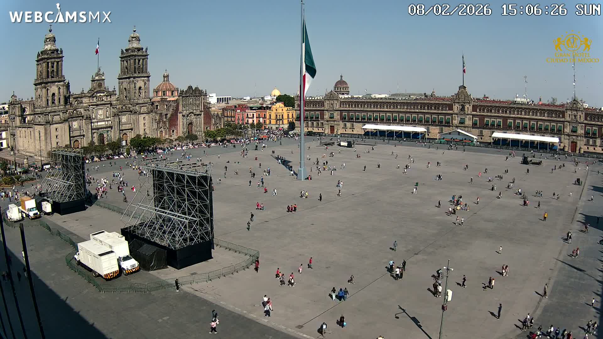 Plaza de la Constitución, Zocalo Square Ciudad de México Live Cam - Centro, Ciudad de Mexico, Mexico