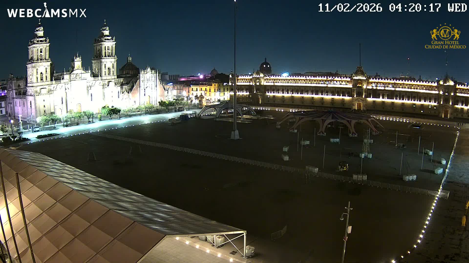 Plaza de la Constitución, Zocalo Square Ciudad de México Live Cam - Centro, Ciudad de Mexico, Mexico
