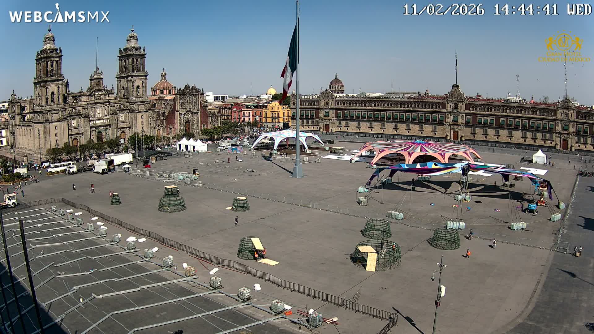 Plaza de la Constitución, Zocalo Square Ciudad de México Live Cam - Centro, Ciudad de Mexico, Mexico