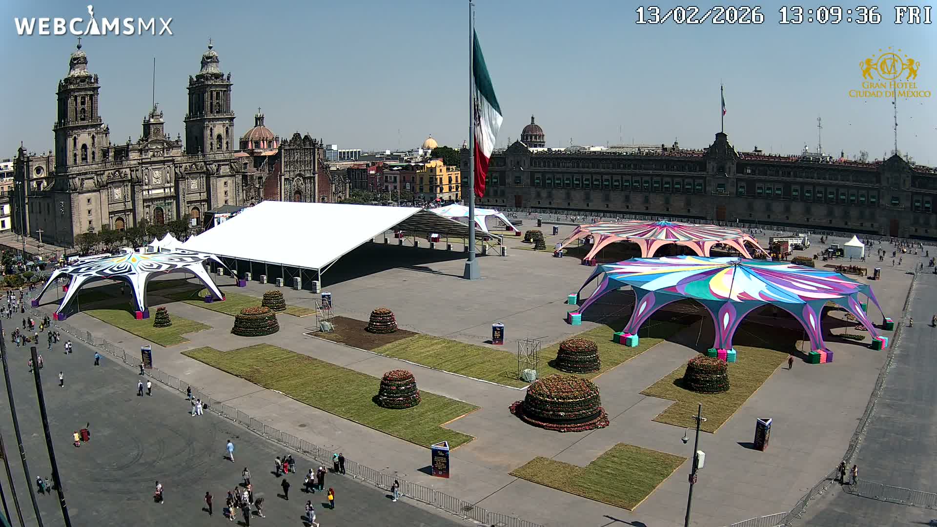 Plaza de la Constitución, Zocalo Square Ciudad de México Live Cam - Centro, Ciudad de Mexico, Mexico