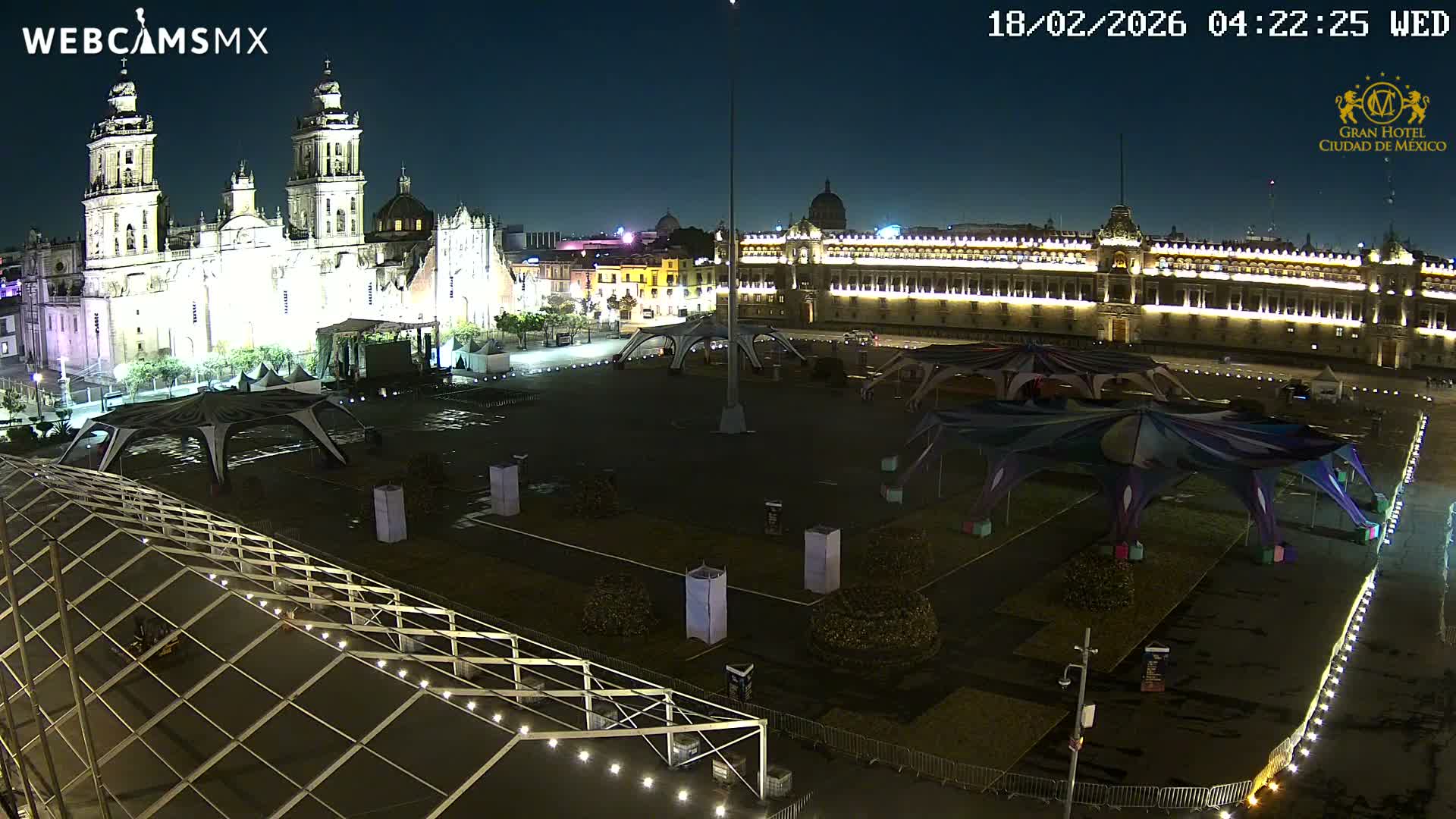 Plaza de la Constitución, Zocalo Square Ciudad de México Live Cam - Centro, Ciudad de Mexico, Mexico