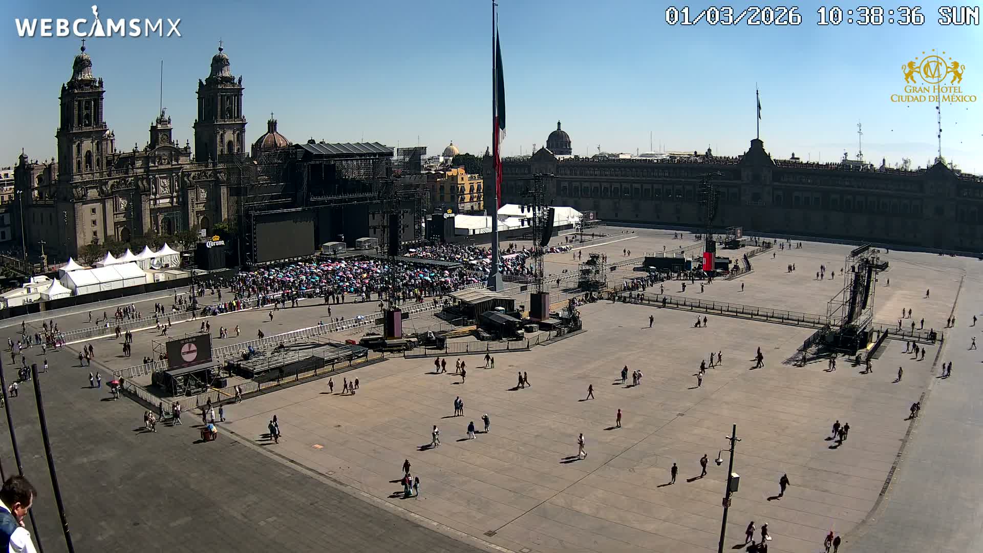 Plaza de la Constitución, Zocalo Square Ciudad de México Live Cam - Centro, Ciudad de Mexico, Mexico