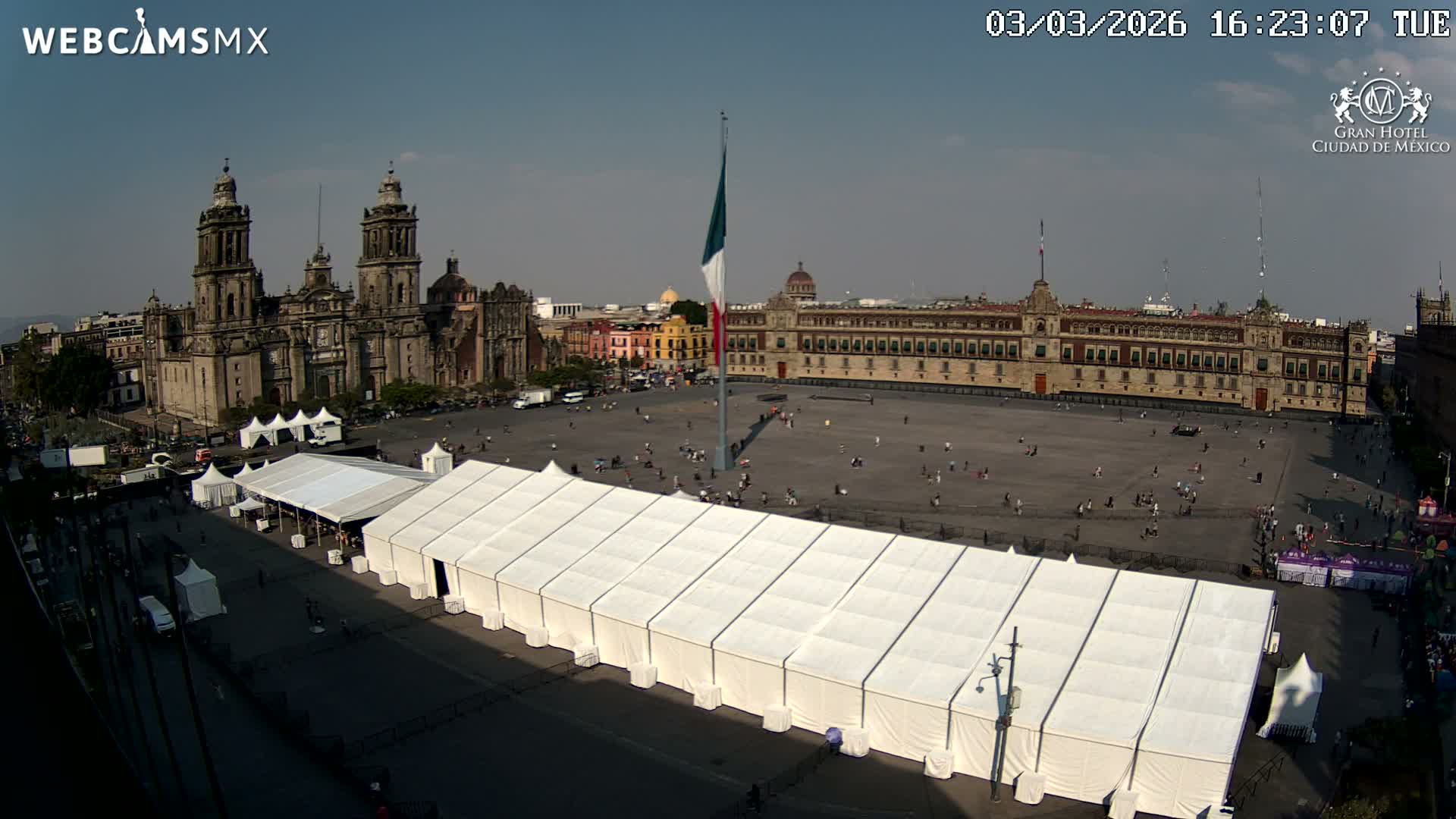 Plaza de la Constitución, Zocalo Square Ciudad de México Live Cam - Centro, Ciudad de Mexico, Mexico