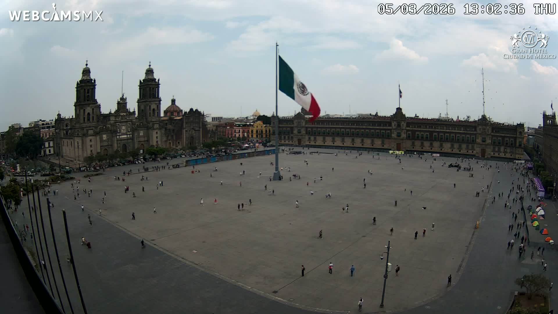 Plaza de la Constitución, Zocalo Square Ciudad de México Live Cam - Centro, Ciudad de Mexico, Mexico