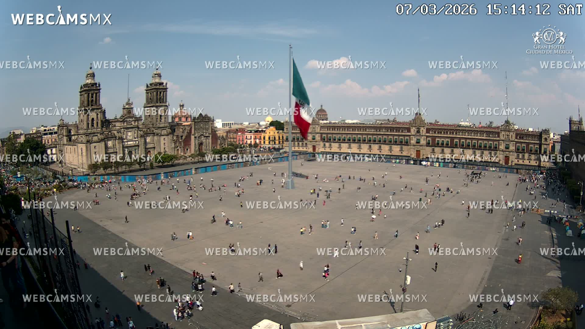 Plaza de la Constitución, Zocalo Square Ciudad de México Live Cam - Centro, Ciudad de Mexico, Mexico