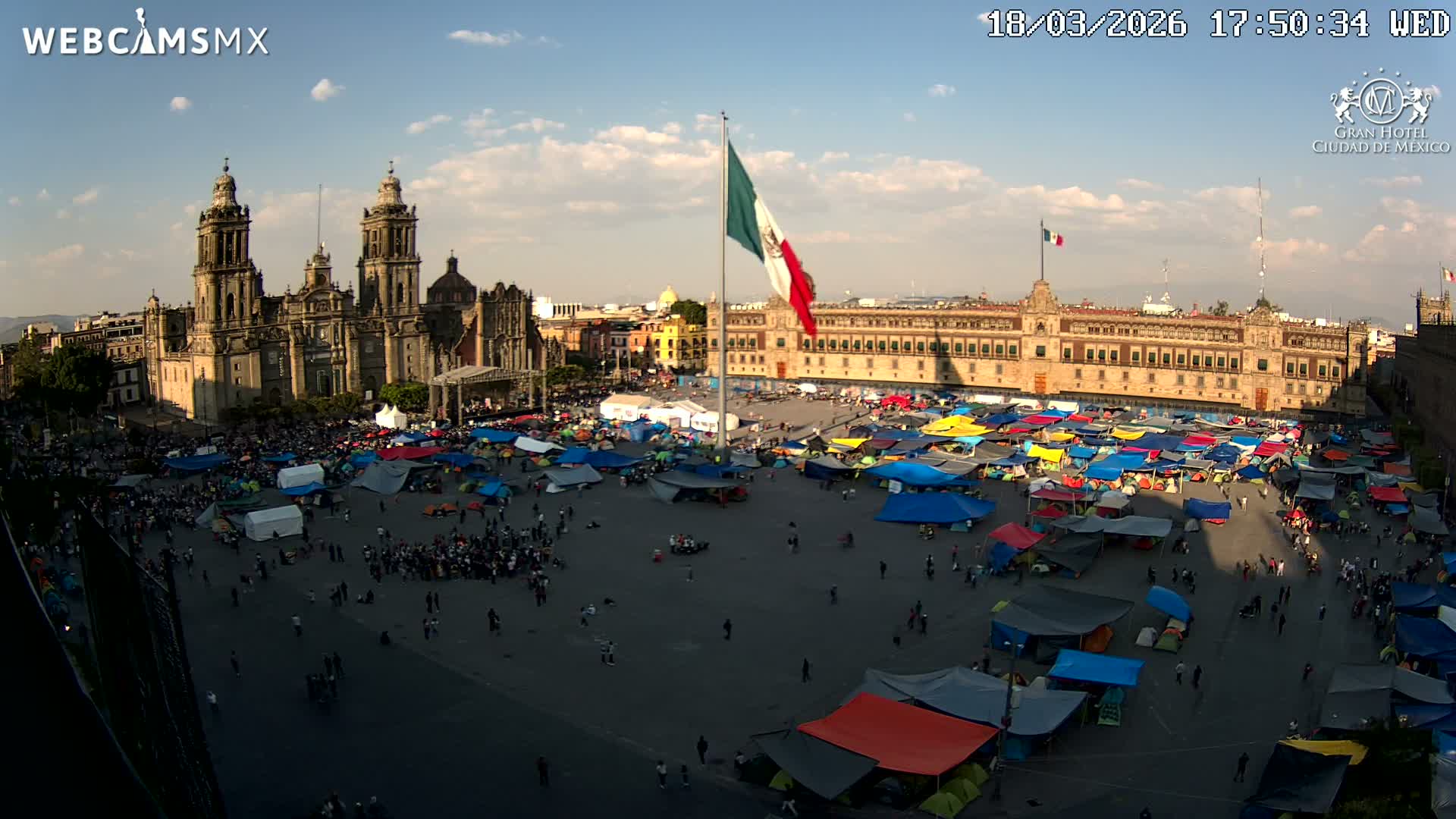 Plaza de la Constitución, Zocalo Square Ciudad de México Live Cam - Centro, Ciudad de Mexico, Mexico