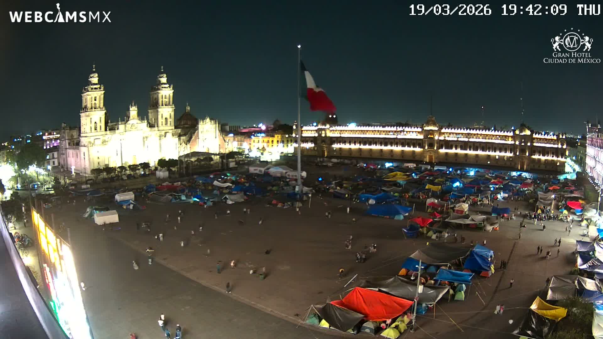 Plaza de la Constitución, Zocalo Square Ciudad de México Live Cam - Centro, Ciudad de Mexico, Mexico