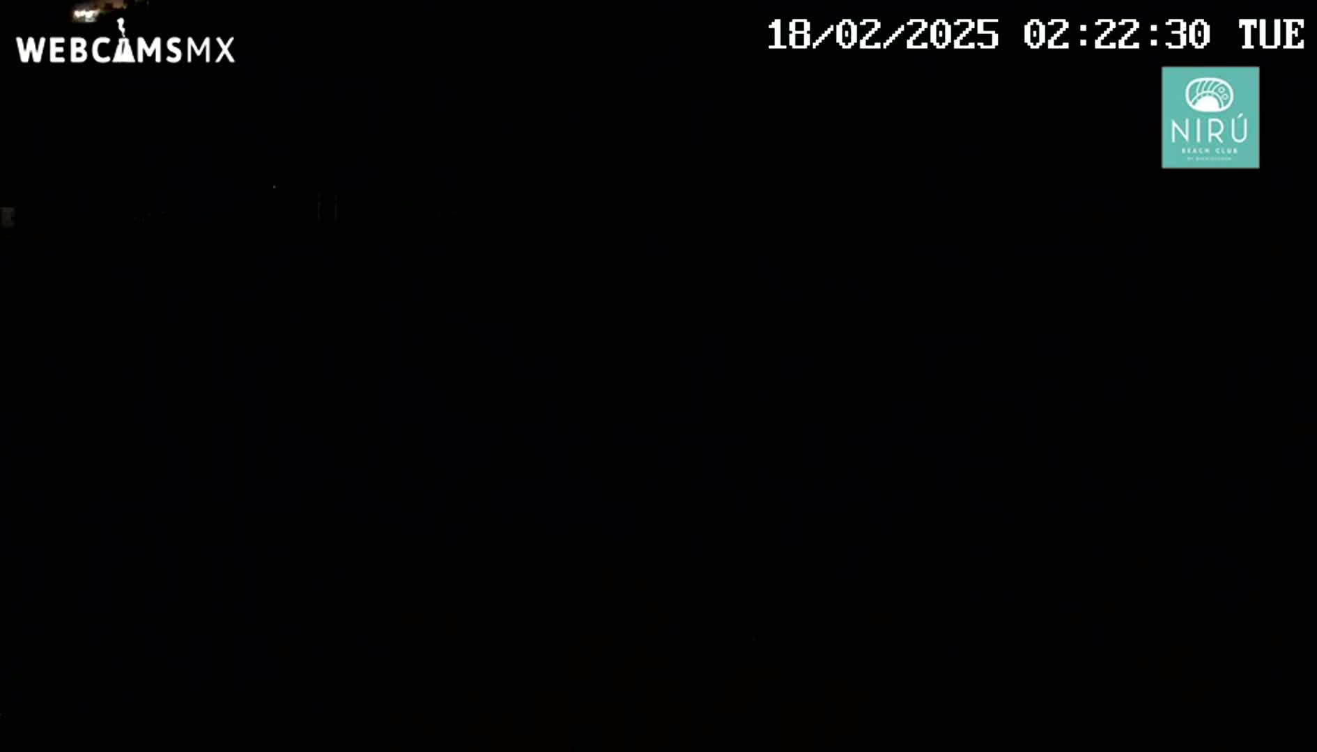 A completely dark nighttime scene is shown.