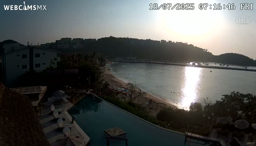 La Crucecita, Bahia Santa Cruz Huatulco Beach Live Cam - Santa Maria Huatulco, Oaxaca, Mexico