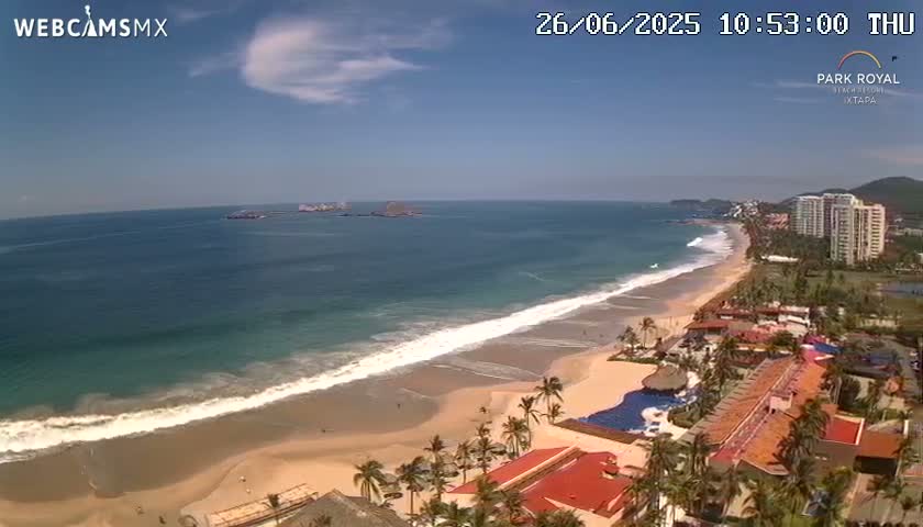 Ixtapa Zihuatanejo, Playa Ixtapa Beach live Cam - Zihuatanejo de Azueta, Guerrero, Mexico