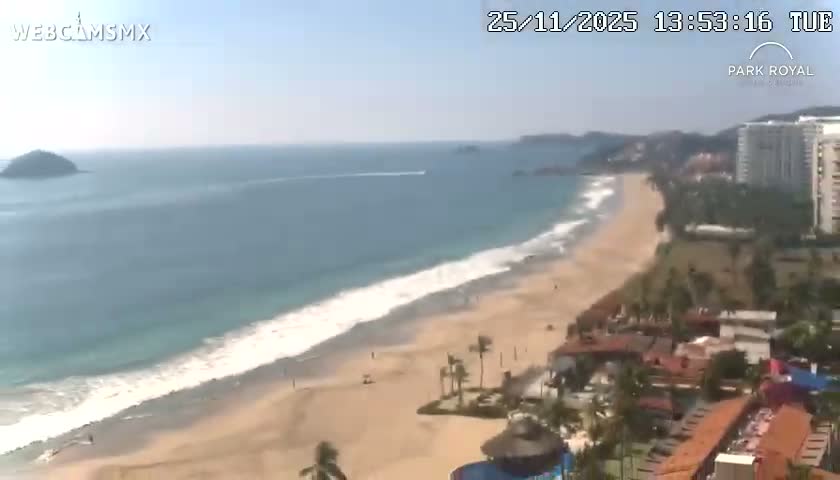 Ixtapa Zihuatanejo, Playa Ixtapa Beach live Cam - Zihuatanejo de Azueta, Guerrero, Mexico