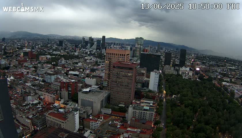 West Facing of Mexico City from Torre Latino Americana Tower Live Cam - Cuauhtemoc, Ciudad de Mexico, Mexico