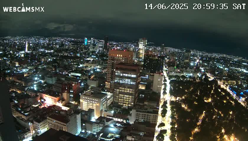 West Facing of Mexico City from Torre Latino Americana Tower Live Cam - Cuauhtemoc, Ciudad de Mexico, Mexico