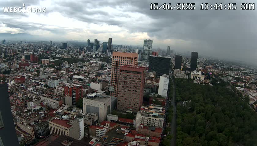 West Facing of Mexico City from Torre Latino Americana Tower Live Cam - Cuauhtemoc, Ciudad de Mexico, Mexico
