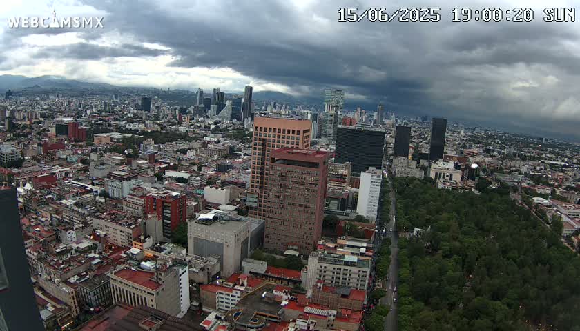 West Facing of Mexico City from Torre Latino Americana Tower Live Cam - Cuauhtemoc, Ciudad de Mexico, Mexico