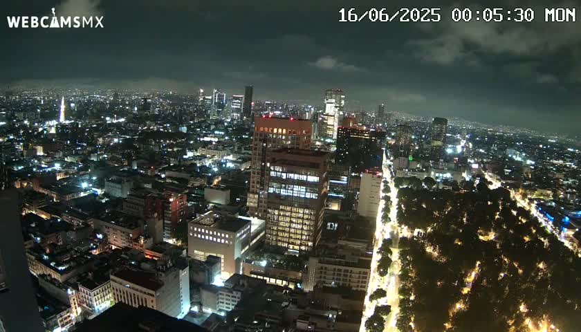 West Facing of Mexico City from Torre Latino Americana Tower Live Cam - Cuauhtemoc, Ciudad de Mexico, Mexico