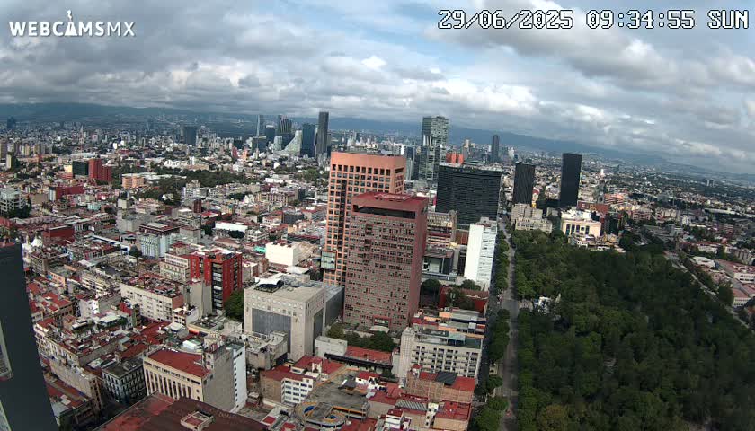 West Facing of Mexico City from Torre Latino Americana Tower Live Cam - Cuauhtemoc, Ciudad de Mexico, Mexico