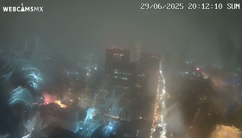 West Facing of Mexico City from Torre Latino Americana Tower Live Cam - Cuauhtemoc, Ciudad de Mexico, Mexico
