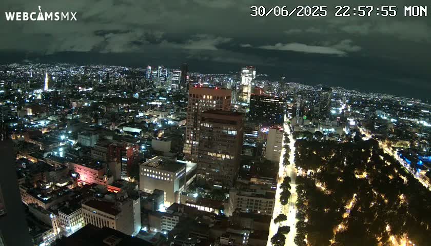 West Facing of Mexico City from Torre Latino Americana Tower Live Cam - Cuauhtemoc, Ciudad de Mexico, Mexico