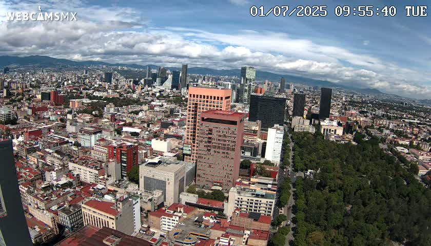 West Facing of Mexico City from Torre Latino Americana Tower Live Cam - Cuauhtemoc, Ciudad de Mexico, Mexico