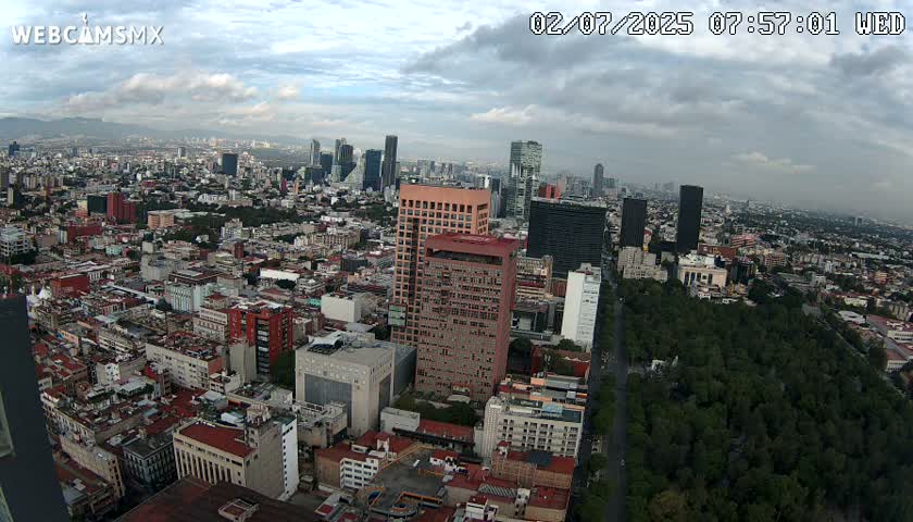 West Facing of Mexico City from Torre Latino Americana Tower Live Cam - Cuauhtemoc, Ciudad de Mexico, Mexico