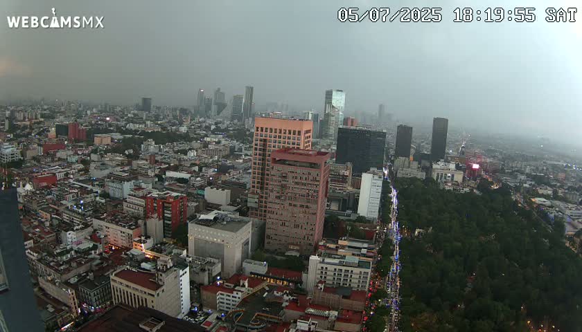 West Facing of Mexico City from Torre Latino Americana Tower Live Cam - Cuauhtemoc, Ciudad de Mexico, Mexico