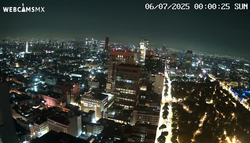 West Facing of Mexico City from Torre Latino Americana Tower Live Cam - Cuauhtemoc, Ciudad de Mexico, Mexico