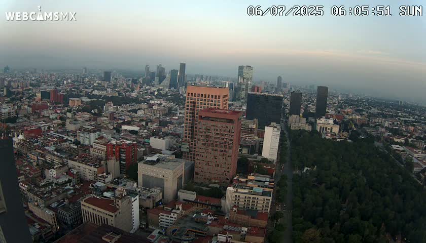 West Facing of Mexico City from Torre Latino Americana Tower Live Cam - Cuauhtemoc, Ciudad de Mexico, Mexico