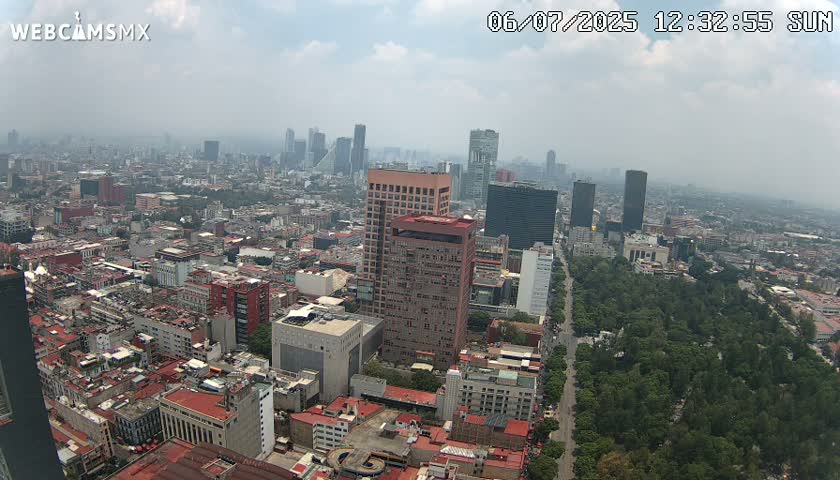 West Facing of Mexico City from Torre Latino Americana Tower Live Cam - Cuauhtemoc, Ciudad de Mexico, Mexico