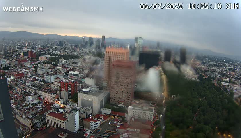 West Facing of Mexico City from Torre Latino Americana Tower Live Cam - Cuauhtemoc, Ciudad de Mexico, Mexico