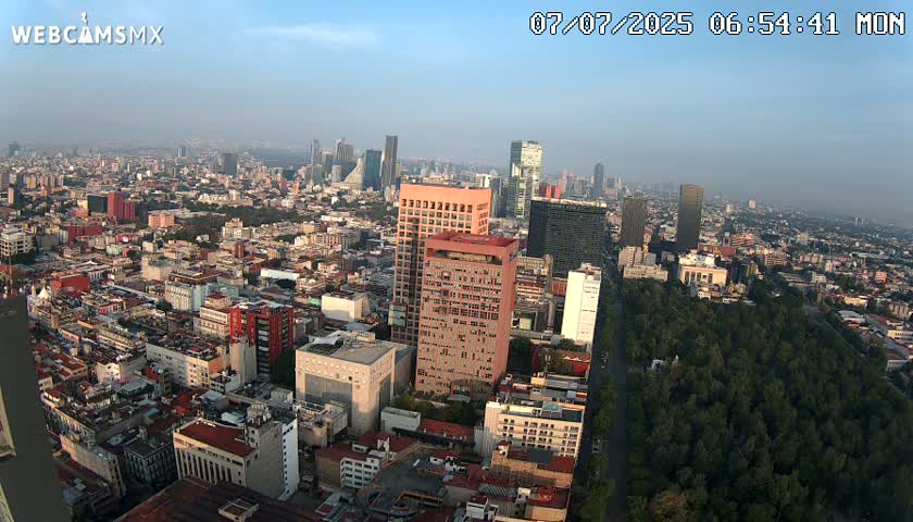 West Facing of Mexico City from Torre Latino Americana Tower Live Cam - Cuauhtemoc, Ciudad de Mexico, Mexico
