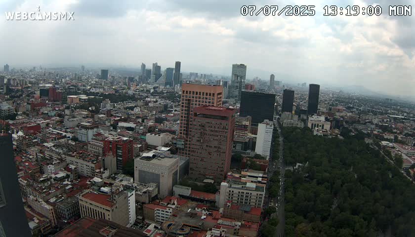 West Facing of Mexico City from Torre Latino Americana Tower Live Cam - Cuauhtemoc, Ciudad de Mexico, Mexico