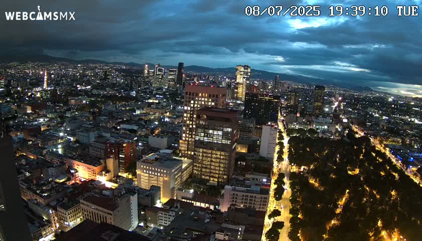 West Facing of Mexico City from Torre Latino Americana Tower Live Cam - Cuauhtemoc, Ciudad de Mexico, Mexico
