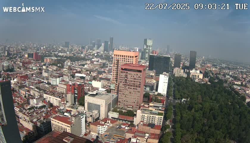 West Facing of Mexico City from Torre Latino Americana Tower Live Cam - Cuauhtemoc, Ciudad de Mexico, Mexico