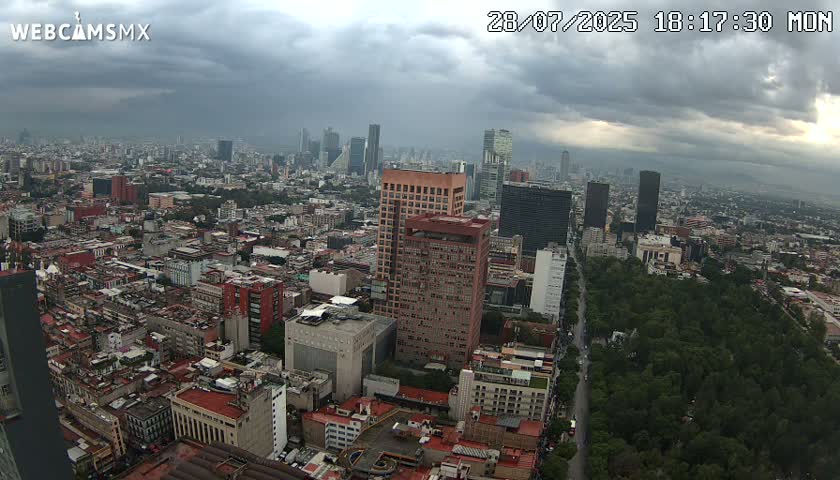 West Facing of Mexico City from Torre Latino Americana Tower Live Cam - Cuauhtemoc, Ciudad de Mexico, Mexico