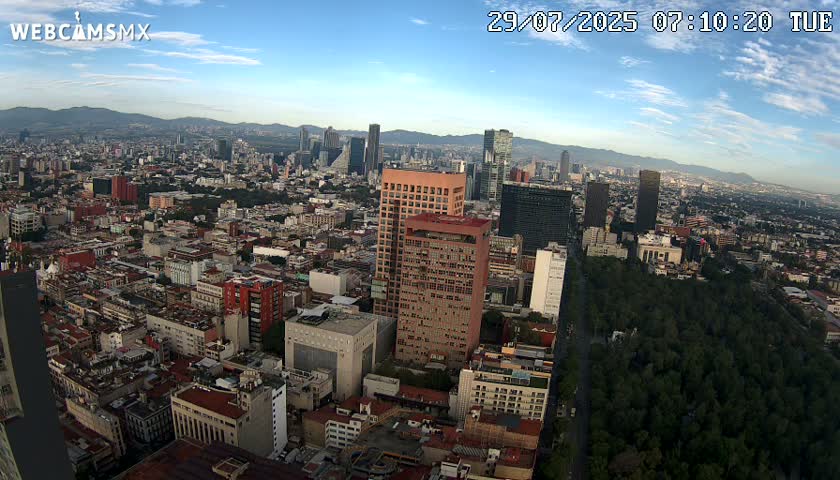 West Facing of Mexico City from Torre Latino Americana Tower Live Cam - Cuauhtemoc, Ciudad de Mexico, Mexico