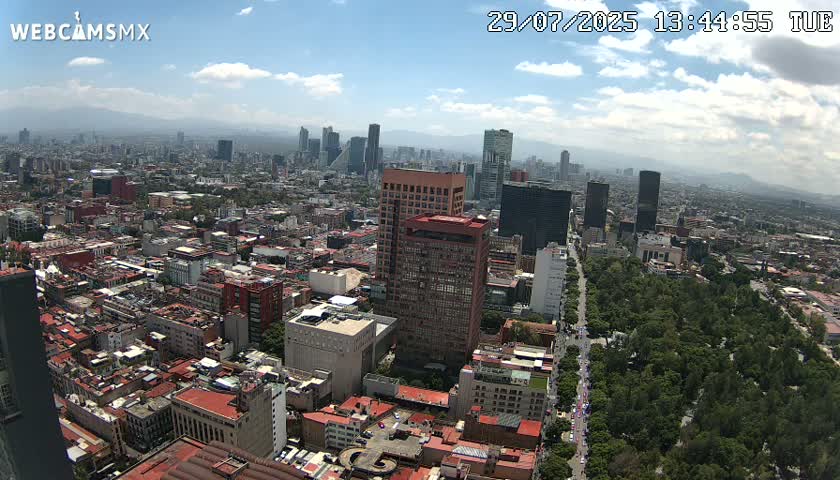 West Facing of Mexico City from Torre Latino Americana Tower Live Cam - Cuauhtemoc, Ciudad de Mexico, Mexico