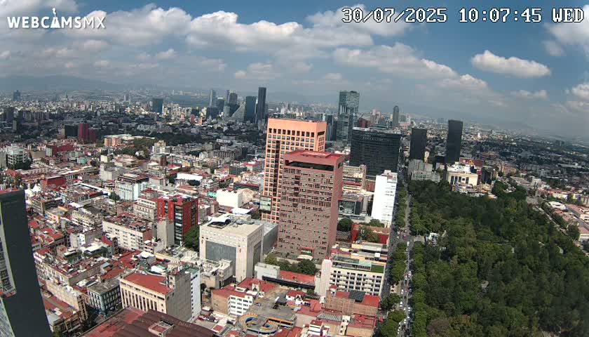 West Facing of Mexico City from Torre Latino Americana Tower Live Cam - Cuauhtemoc, Ciudad de Mexico, Mexico