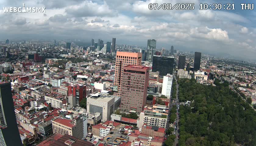 West Facing of Mexico City from Torre Latino Americana Tower Live Cam - Cuauhtemoc, Ciudad de Mexico, Mexico