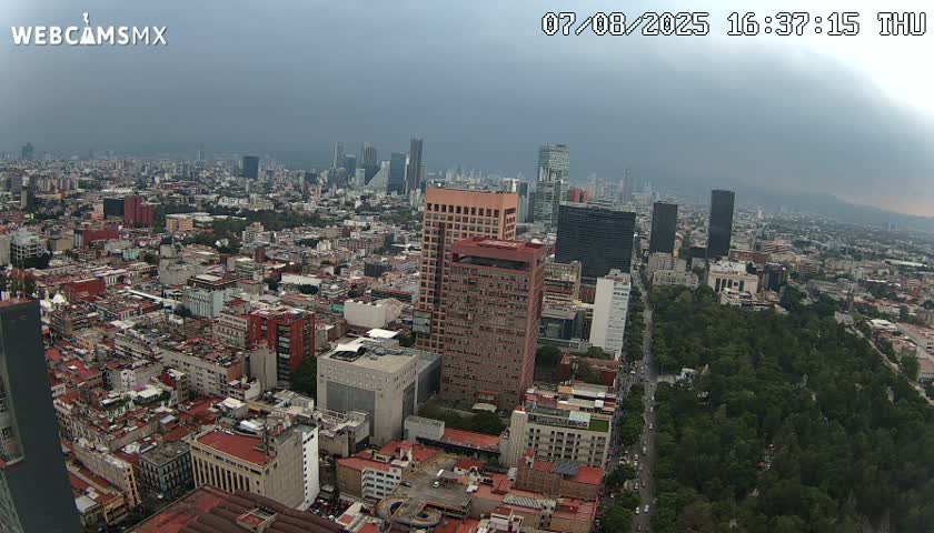 West Facing of Mexico City from Torre Latino Americana Tower Live Cam - Cuauhtemoc, Ciudad de Mexico, Mexico